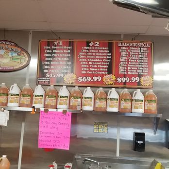 El Ranchito meat - the menu of a restaurant - Butcher Near Me - Hesperia, California