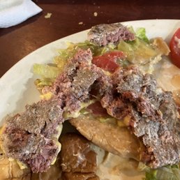 Raw burger.