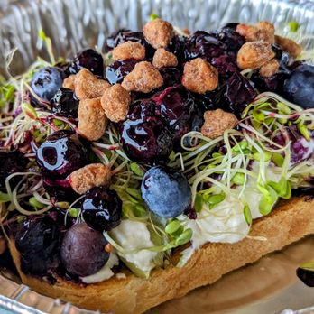 Off The Vine - Blueberry Bomb Toast - Salad Near Me - Hanford, California Off The Vine - Blueberry Bomb Toast - Salad Near Me - Hanford, California