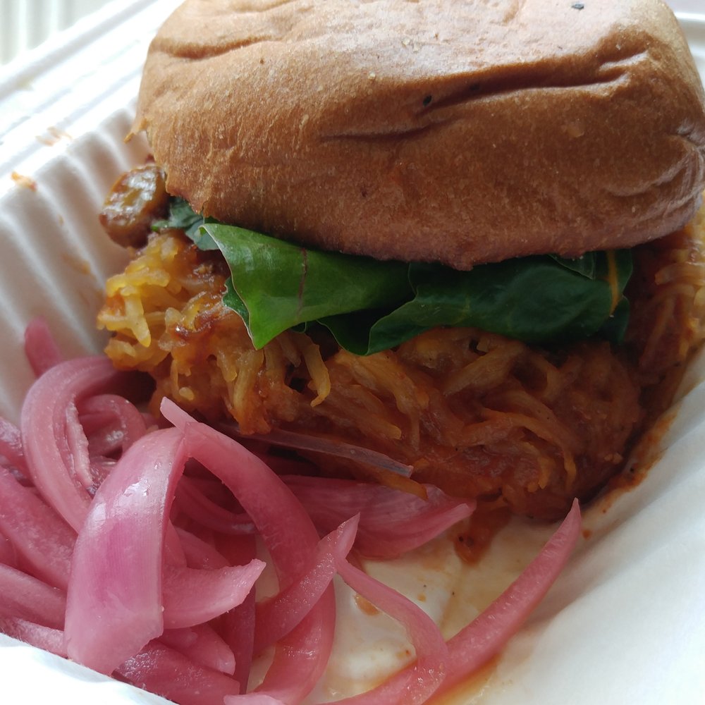 Noble Barbecue - Spaghetti squash sandwich. - Barbeque Near Me - Portland, Maine Noble Barbecue - Spaghetti squash sandwich. - Barbeque Near Me - Portland, Maine