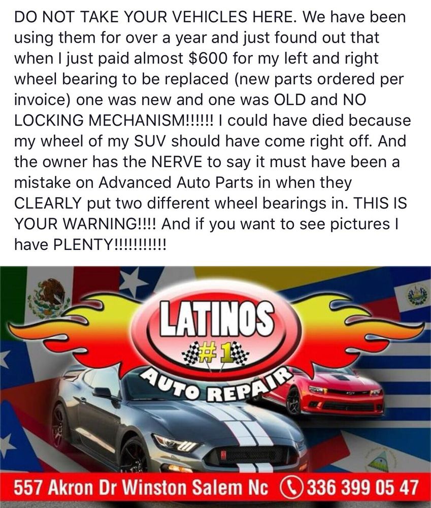 LATINOS 1 AUTO REPAIR Updated 2024 557 Akron Dr, Winston Salem