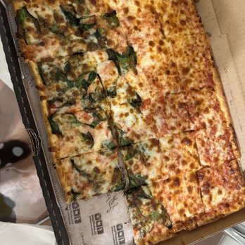 Ledo Pizza - Half cheese and half spinach pie - Pizza Near Me - Owings Mills, Maryland Ledo Pizza - Half cheese and half spinach pie - Pizza Near Me - Owings Mills, Maryland