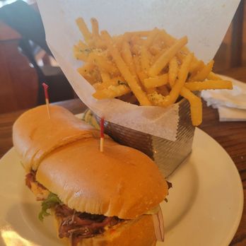 The French Pantry - Rare roast beef with boursin cheese sandwich and truffle fries - Bakeries Near Me - Jacksonville, Florida