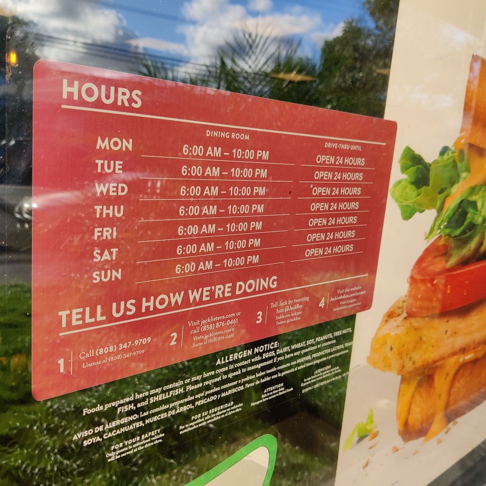 Jack in the Box - Hours of operation - Burgers Near Me - Kailua, Hawaii