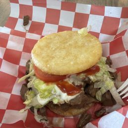Steak Arepa/Arepa Con Lomito y Ques Steak Arepa/Arepa Con Lomito y Queso