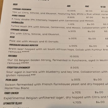 Odd13 Brewing - Tap list that day. - Breweries Near Me - Lafayette, Colorado