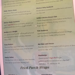 The Front Porch - Menu