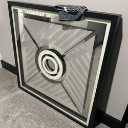 Fowler's Framery & Art Gallery - This difficult two level glass and mirror optic piece was perfect and such a difficult task.
