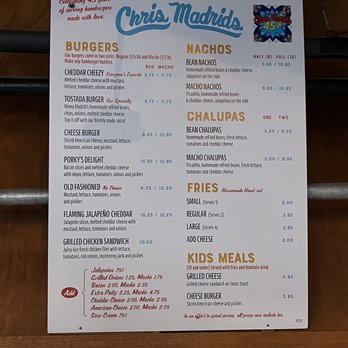 Chris Madrid's - Menu - Burgers Near Me - San Antonio, Texas Chris Madrid's - Menu - Burgers Near Me - San Antonio, Texas