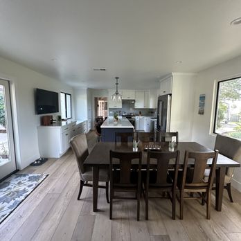 Creative Kitchen Spaces - Transitional kitchen with island an entertainment center - Kitchen & Bath Near Me - Santa Barbara, California Creative Kitchen Spaces - Transitional kitchen with island an entertainment center - Kitchen & Bath Near Me - Santa Barbara, California