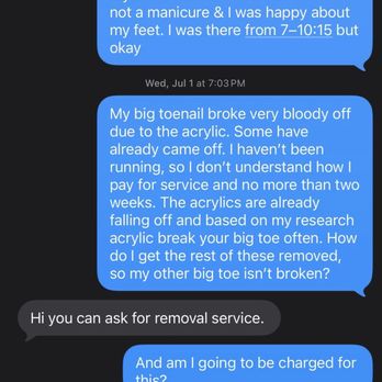 Jade Nail Bar - Having bloody toes is not OK and then still wanting me to paint - Nail Salons Near Me - Los Angeles, California