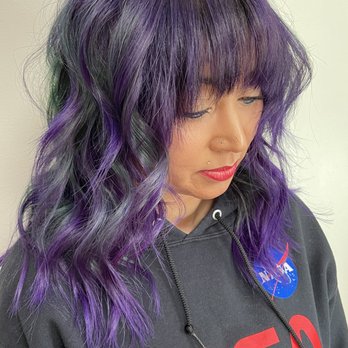 Dazed salon - purple and green realness - Hair Salons Near Me - Roswell, Georgia