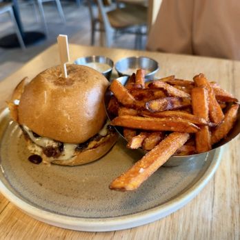 The Cut - the Savory Burger and Sweet Potato Fries - Burgers Near Me - Irvine, California The Cut - the Savory Burger and Sweet Potato Fries - Burgers Near Me - Irvine, California