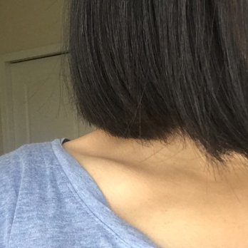 Bombshell Beauty Lounge - Asked for a straight blunt cut. Got something very choppy and sloppy instead. - Hair Stylists Near Me - Haymarket, Virginia
