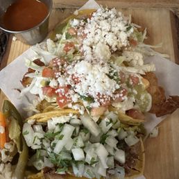 Steak, shrimp, and fish tacos. Steak, shrimp, and fish tacos.