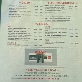 Beefy's - Drink Menu - Diners Near Me - Reno, Nevada