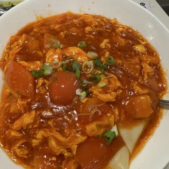 Highland Noodles - Egg and tomato with belt flat noodles - Noodles Near Me - Milpitas, California Highland Noodles - Egg and tomato with belt flat noodles - Noodles Near Me - Milpitas, California