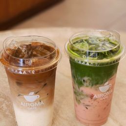 Banana Coffee and Strawberry Matcha