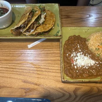 Cielo Azul Mexican Kitchen And Seafood - Birria tacos with rice and beans - New Mexican Cuisine Near Me - Jacksonville, Florida