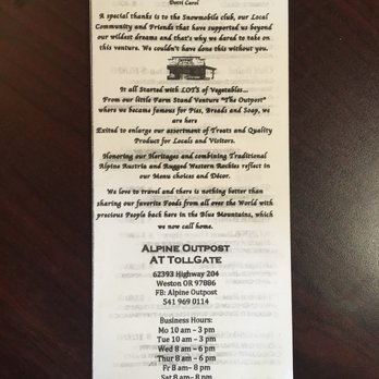Alpine Outpost - Bakeries Near Me - Weston, Oregon Alpine Outpost - Bakeries Near Me - Weston, Oregon