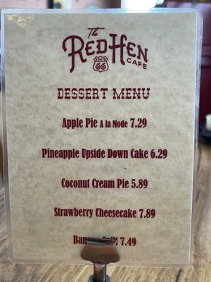 Menu photo 7 The Red Hen Cafe Helendale, CA