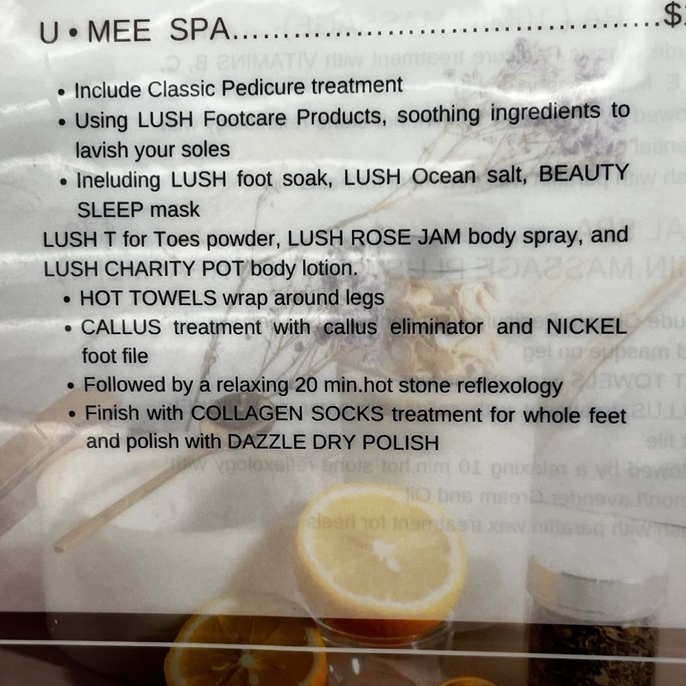 U Mee Spa pedicure U Mee Spa pedicure