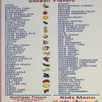 Pelican's Snoballs - Awesome menu- this has been added on to many times since 2012 - Shaved Ice Near Me - Auburndale, Florida Pelican's Snoballs - Awesome menu- this has been added on to many times since 2012 - Shaved Ice Near Me - Auburndale, Florida