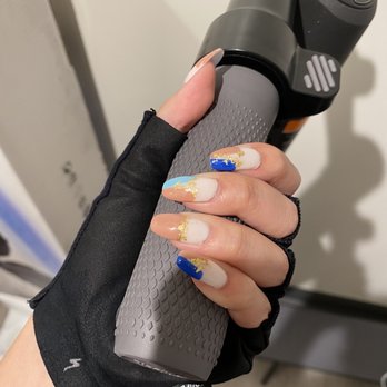 Lux Sf2 - Three weeks later - dip extension nails with nail art - Nail Salons Near Me - San Francisco, California Lux Sf2 - Three weeks later - dip extension nails with nail art - Nail Salons Near Me - San Francisco, California
