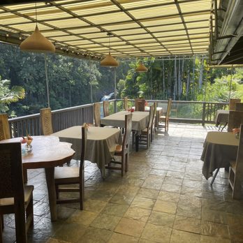 The Inn At Kulaniapia Falls - Breakfast patio (waterfall in distance, near the corner) - Bed & Breakfast Near Me - Hilo, Hawaii The Inn At Kulaniapia Falls - Breakfast patio (waterfall in distance, near the corner) - Bed & Breakfast Near Me - Hilo, Hawaii