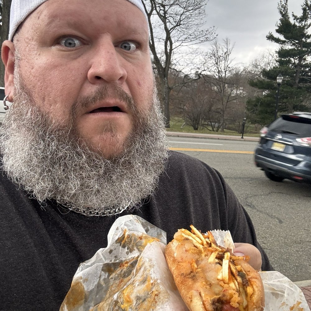 The Original Chris' Red Hots - Loaded potato dog - Food Trucks Near Me - Newark, New Jersey The Original Chris' Red Hots - Loaded potato dog - Food Trucks Near Me - Newark, New Jersey