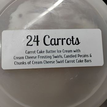 Living The Cream - Carrot cake ingredients - Ice Cream & Frozen Yogurt Near Me