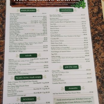 McPartlan's Corner - Starters, salads, soups, sandwiches and desserts - New American Near Me - Buffalo, New York