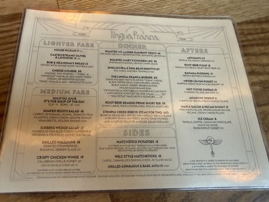 Menu photo 6 Lingua Franca Los Angeles, CA