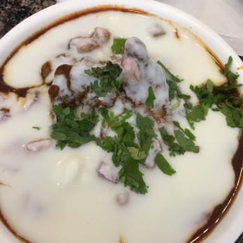 Chowpatty Restaurant - Samosa chaat, with yogurt and tamarind chutney - Indian Near Me - Iselin, New Jersey