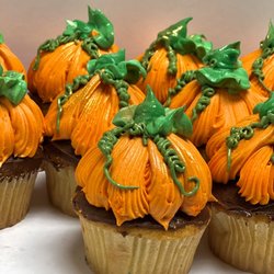 Haisch’s Bakery - Gold dusted pumpkin buttercream cupcakes