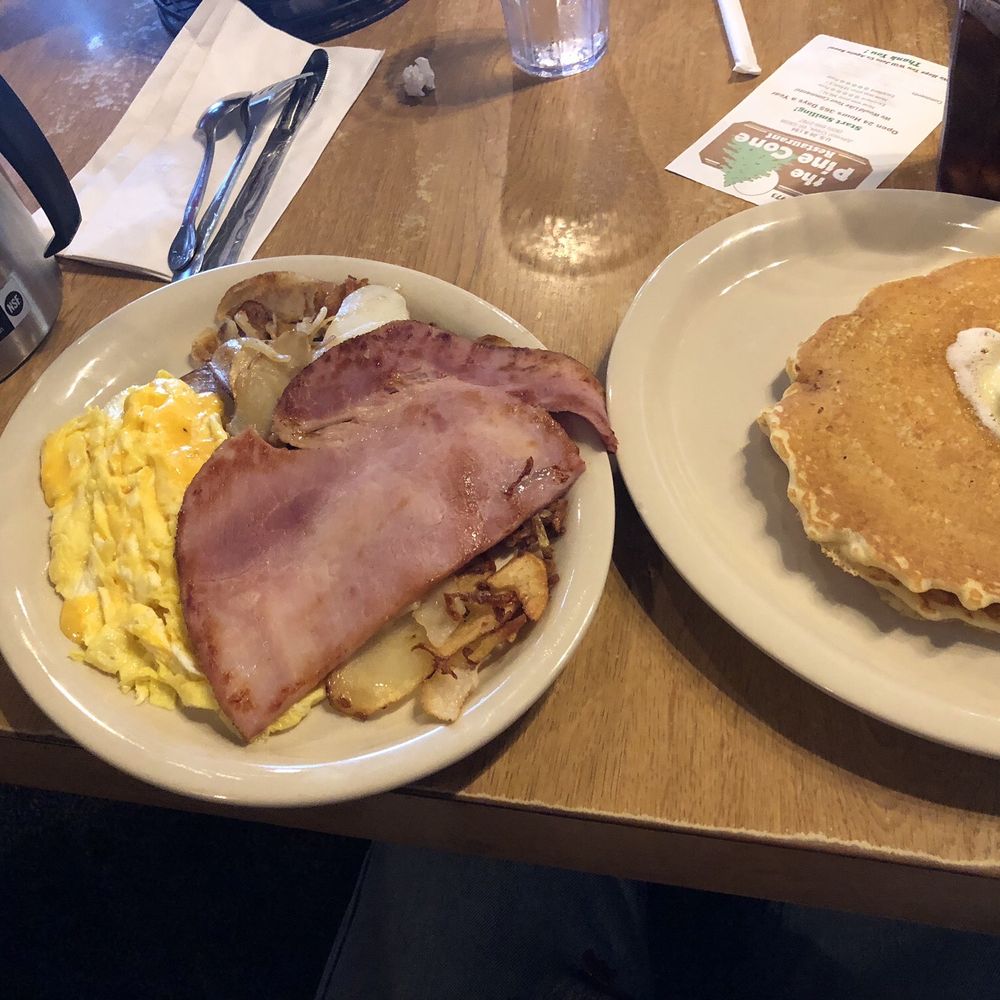 Pine Cone Restaurant - The Hungry Man breakfast! I ate almost all of it! - New American Near Me - Johnson Creek, Wisconsin Pine Cone Restaurant - The Hungry Man breakfast! I ate almost all of it! - New American Near Me - Johnson Creek, Wisconsin