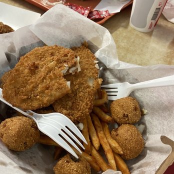 Shrimp N Stuff - Tasteless Fried Fish (Tilapia) and Hush Puppies - Seafood Near Me - Galveston, Texas Shrimp N Stuff - Tasteless Fried Fish (Tilapia) and Hush Puppies - Seafood Near Me - Galveston, Texas