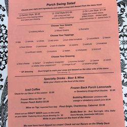 Back Porch - Menu 2/8/25
