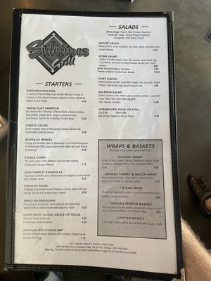 Menu photo 5 Sidelines Grill Pleasant View, TN