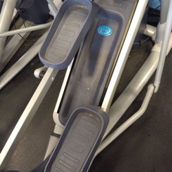 Northeast Health & Fitness - Caked in dirt. Looks like it hasn't been cleaned in months. Center console is worse but didn't come out in the picture.