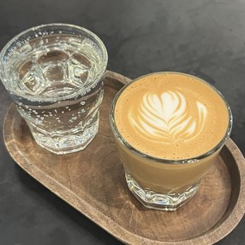 Last Frontier Coffee - Cortado with whole milk + sparkling water - Coffee & Tea Near Me - Bellevue, Washington