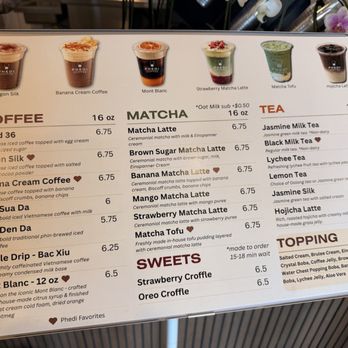 Phedi Coffee - Menu sept 2026 - Coffee & Tea Near Me - San Jose, California