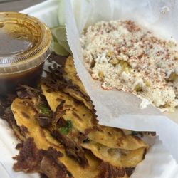 Birria taco box with street corn