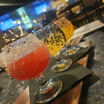 Chevys Fresh Mex - House Margarita Flight: Strawberry, Mango & Original - Mexican Near Me - Olivette, Missouri Chevys Fresh Mex - House Margarita Flight: Strawberry, Mango & Original - Mexican Near Me - Olivette, Missouri