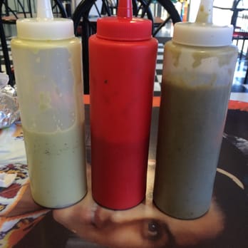 Mr Tako - These are the sauces they give you for your tacos. Creamy Avocado, Chile Diablo, and Jalapeño. Try them all! My mouth is currently on fire. - Tacos Near Me - McKinney, Texas Mr Tako - These are the sauces they give you for your tacos. Creamy Avocado, Chile Diablo, and Jalapeño. Try them all! My mouth is currently on fire. - Tacos Near Me - McKinney, Texas
