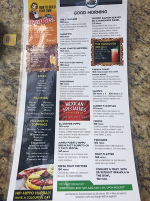 Menu photo 4 Hippos Marina Lounge Puerto Aventuras, ROO Menu photo 4 Hippos Marina Lounge Puerto Aventuras, ROO