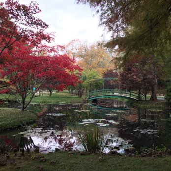 Gibbs Gardens - Monet's bridge during Japanese Maple Colorfest - look at that red! - Botanical Gardens Near Me - Ball Ground, Georgia Gibbs Gardens - Monet's bridge during Japanese Maple Colorfest - look at that red! - Botanical Gardens Near Me - Ball Ground, Georgia