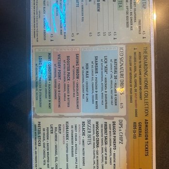 The Boarding Home - This is the menu. It is very unique and surprising! - Themed Cafes Near Me - Carlsbad, California The Boarding Home - This is the menu. It is very unique and surprising! - Themed Cafes Near Me - Carlsbad, California