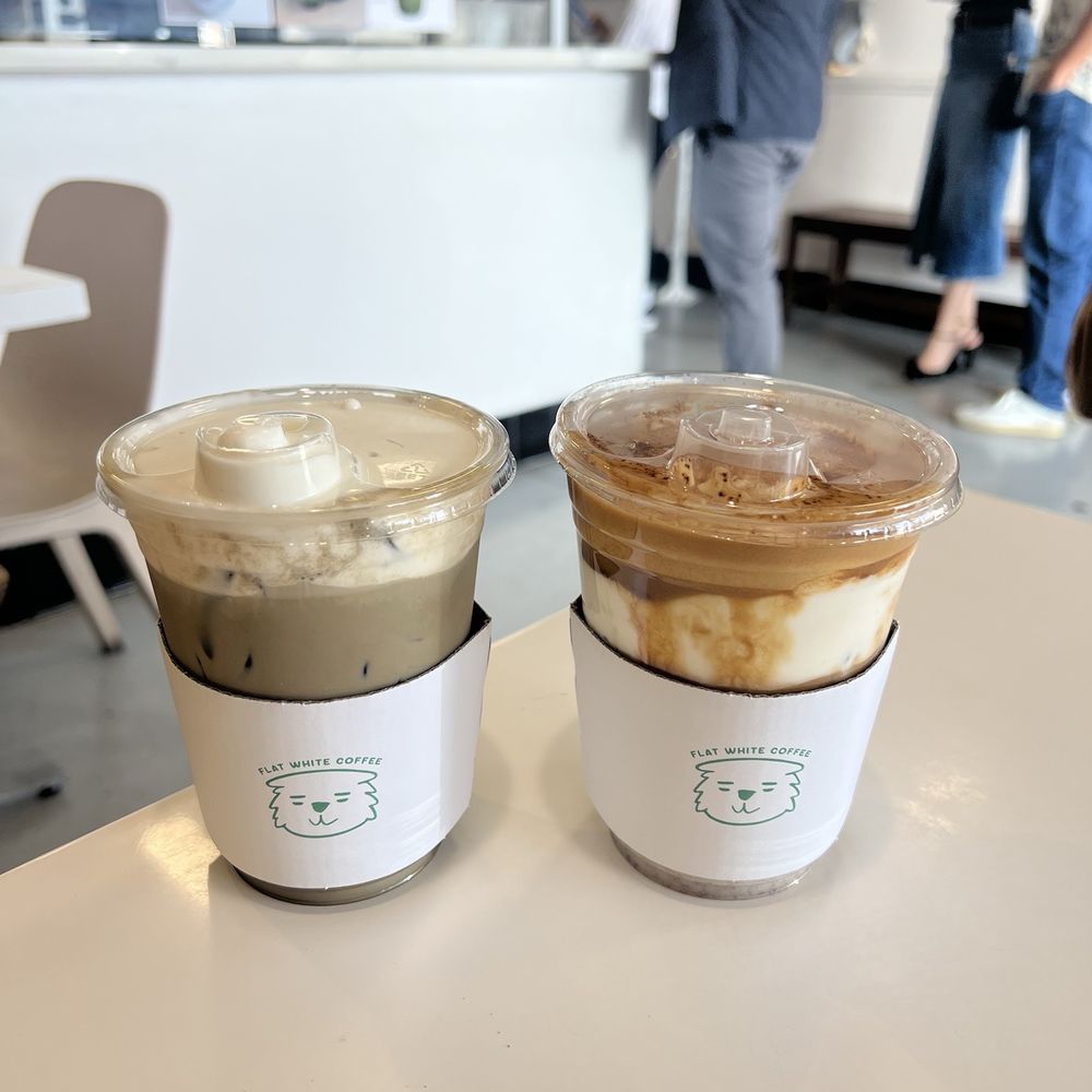 Flat White Coffee - Hojicha w/ Cream Top & Einspanner w/ Banana (ig: @cravingswithcat) - Cafes Near Me - Cypress, California Flat White Coffee - Hojicha w/ Cream Top & Einspanner w/ Banana (ig: @cravingswithcat) - Cafes Near Me - Cypress, California