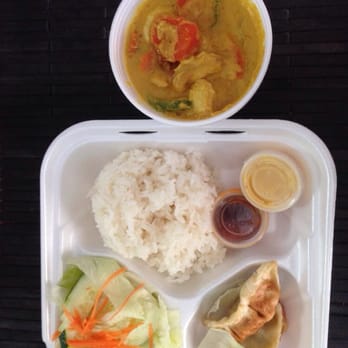 Phang Roy - Lunch special: Yellow chicken curry, rice, small side salad and gyozas $5.95 - Thai Near Me - Azusa, California Phang Roy - Lunch special: Yellow chicken curry, rice, small side salad and gyozas $5.95 - Thai Near Me - Azusa, California